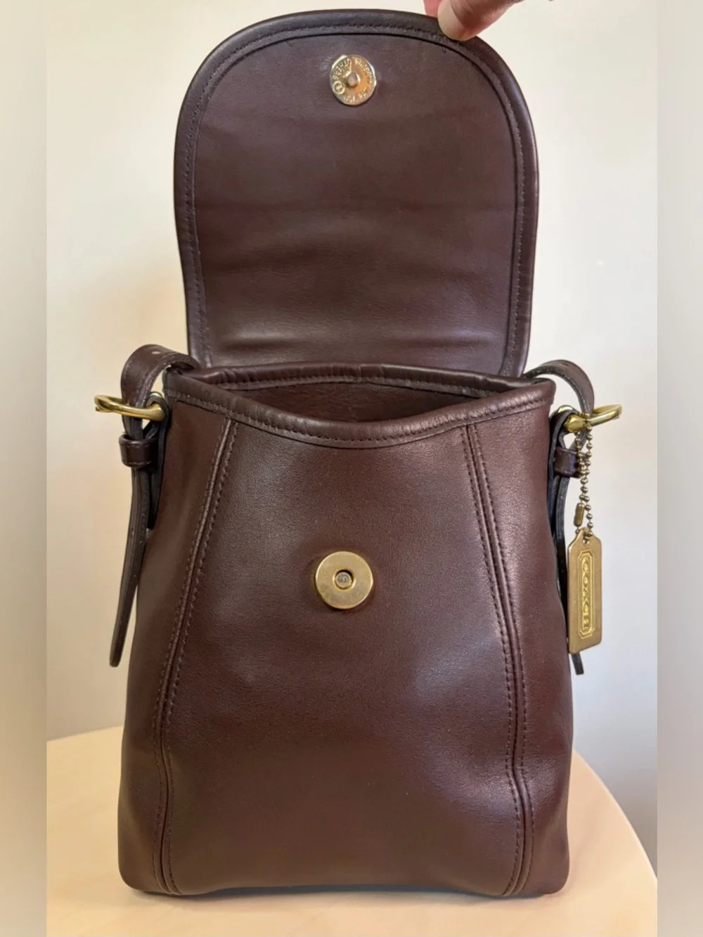 Vintage COACH SoHo Small Satchel Flap Mahogany Brown Leather Crossbody 4108 EUC - Picture 7 of 17